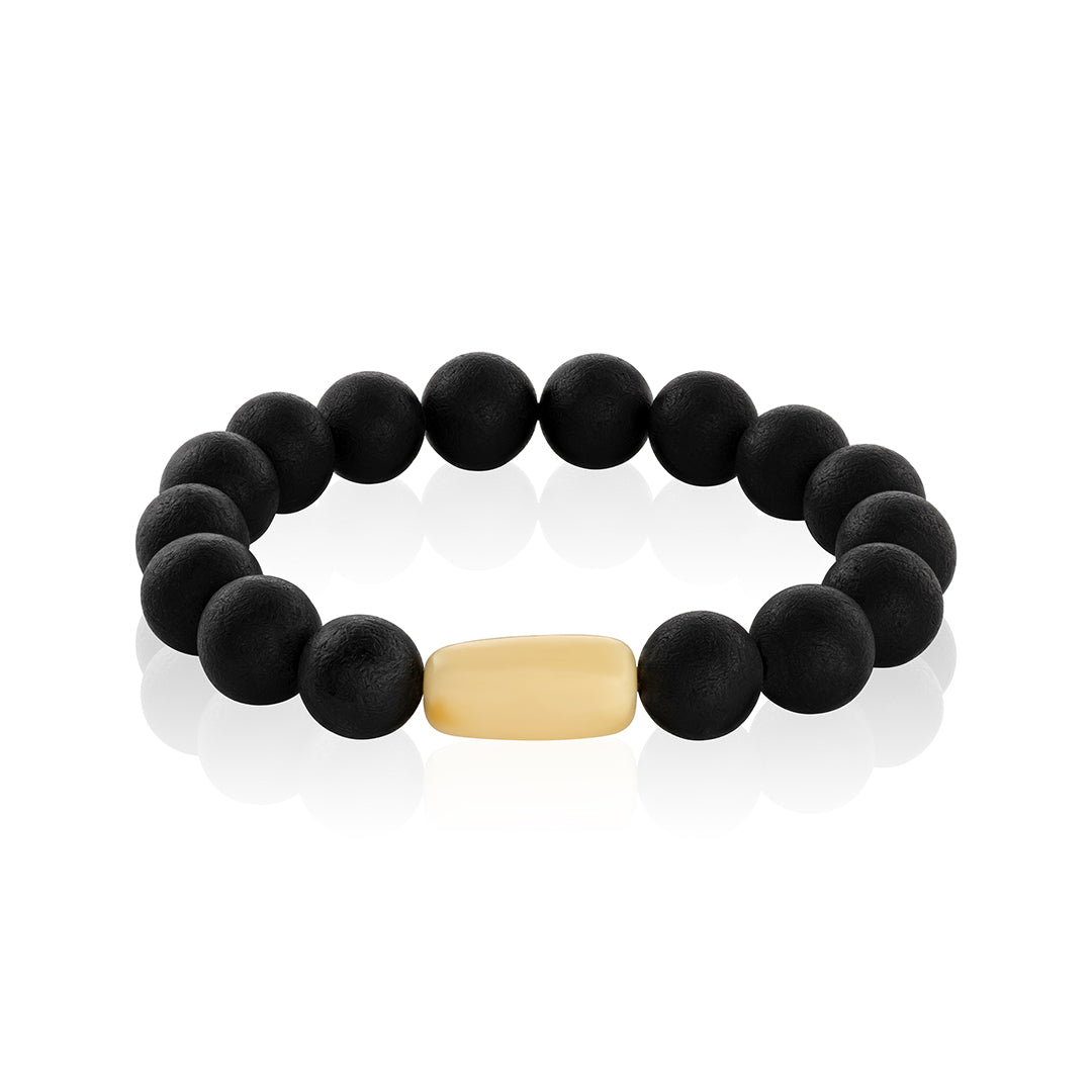 Black recycled Amber bracelet handmade from Natural Baltic Amber