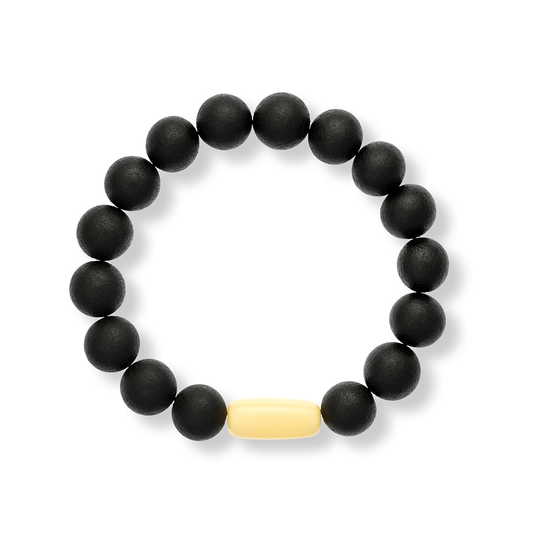 Black recycled Amber bracelet handmade from Natural Baltic Amber