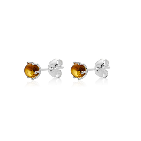 Cognac Amber stud Earrings is handmade from Natural Baltic Amber