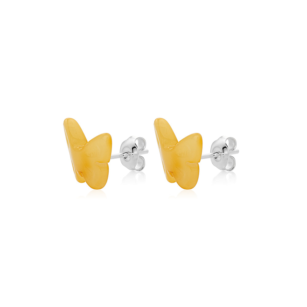 Milky Matt Amber stud Earrings is handmade from Natural Baltic Amber